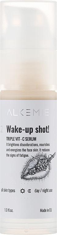 Сироватка з потрійним вмістом вітаміна С для обличчя - Alkemie Wake-up shot Triple Vit-C Serum — фото N2