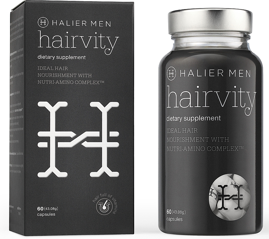 Капсулы от выпадения волос для мужчин - Halier Men Hairvity Hair Vitamins Anti Hair Loss — фото N1