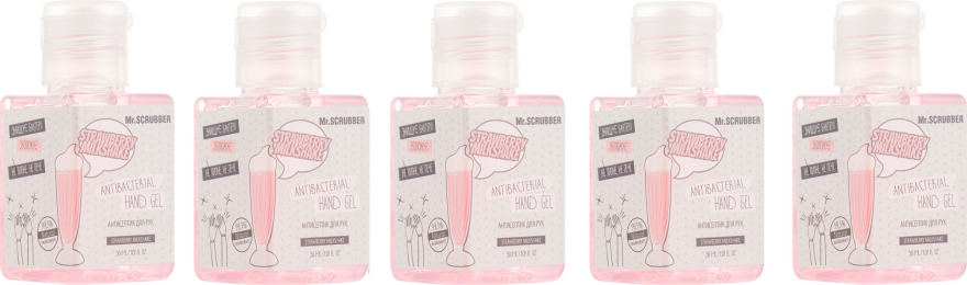 Набор антисептиков - Mr.Scrubber Antibacterial Hand Gel Strawberry Milkshake (hand/gel/5x29ml)