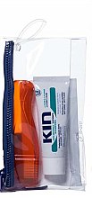 Парфумерія, косметика Набір - Kin Travel Kit Orange Brush (toothpaste/25ml + toothbrush/1pcs + bag)