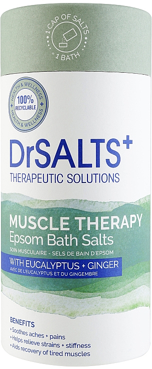 Сіль для ванни - Dr Salts+ Therapeutic Solutions Muscle Therapy Dead Sea Bath Salts (у тубусі) — фото N1