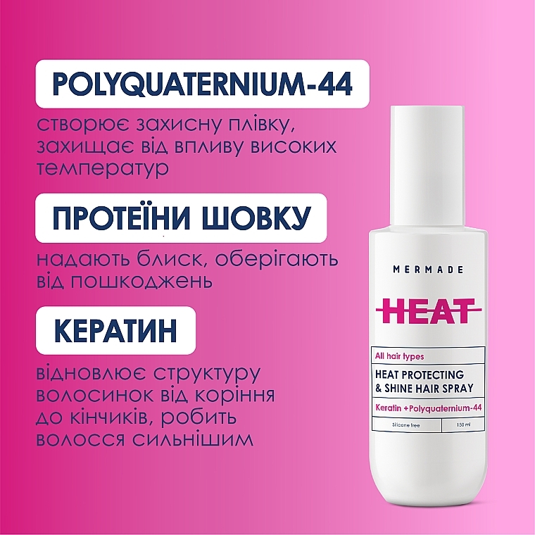 Спрей-термозахист для волосся - Mermade Heat Protecring & Shine Hair Spray — фото N4