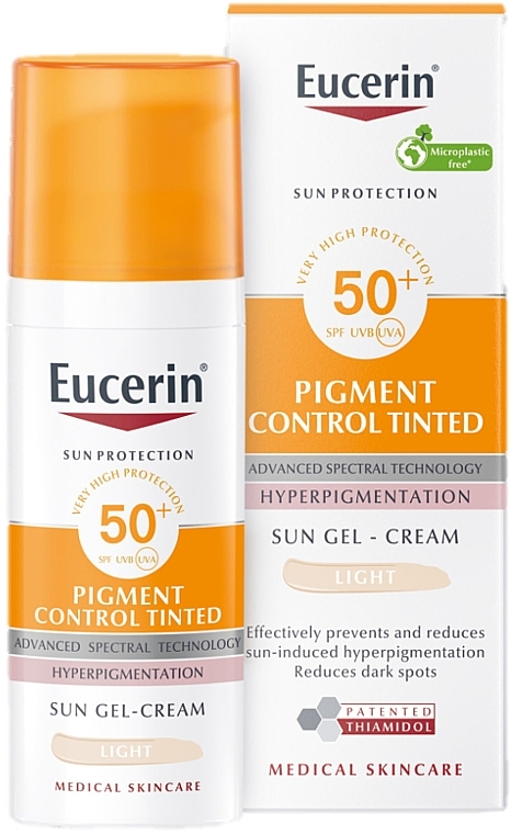 Сонцезахисний крем-гель - Eucerin Pigment Control Gel-Cream SPF50+ Light — фото N1
