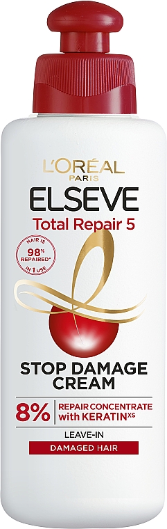 Крем для восстановления поврежденных волос "Полное Восстановление 5" с кератином XS - L'Oreal Paris Elseve  — фото N1
