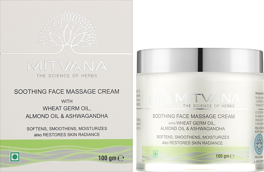 Крем для обличчя масажний заспокійливий - Mitvana Soothing Face Massage Cream — фото N2