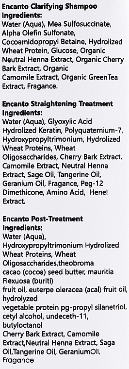 Набор - Encanto Brazilian Keratin Treatment Kit (shmp/100ml + treatm/100ml + cond/100ml) — фото N3