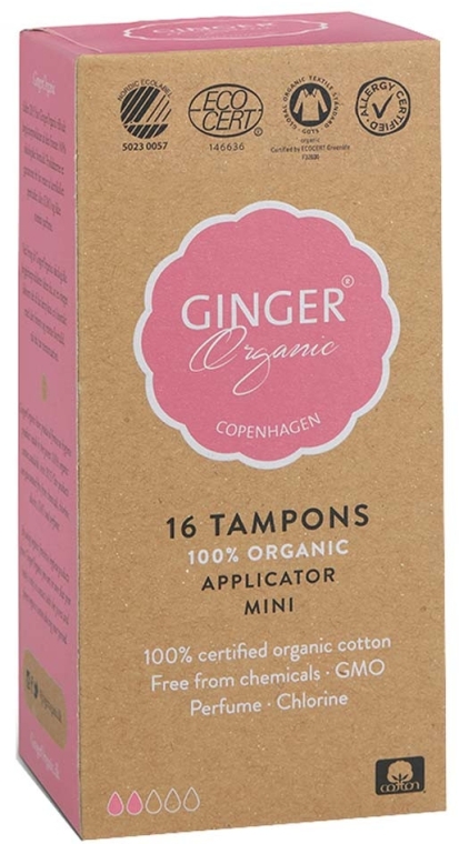 Тампони з аплікатором "Міні", 16 шт - Ginger Organic — фото N1