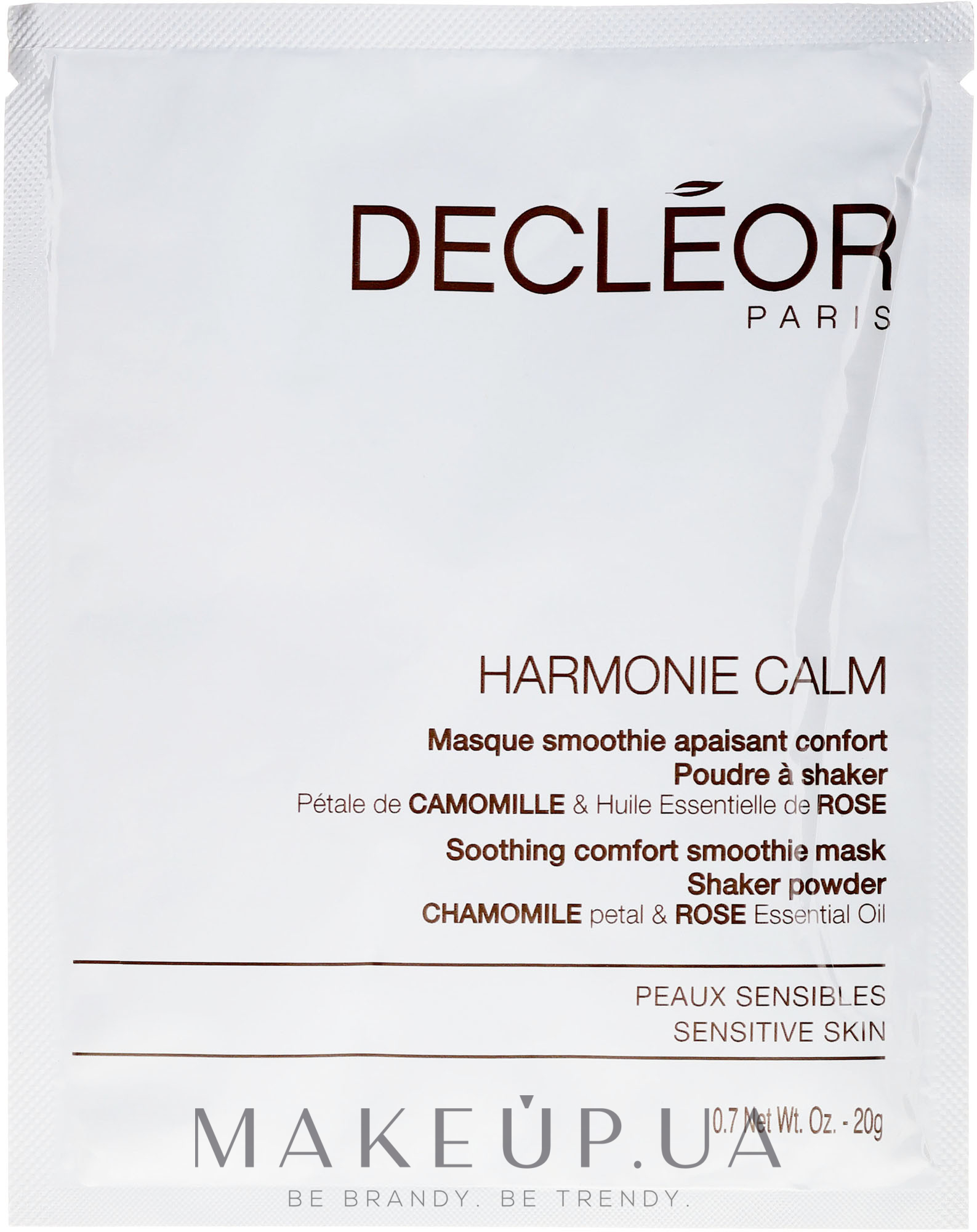 Успокаивающая маска для чувствительной кожи лица - Decleor Harmonie Calm Soothing Comfort Smoothie Mask Shaker Powder — фото 5x20g
