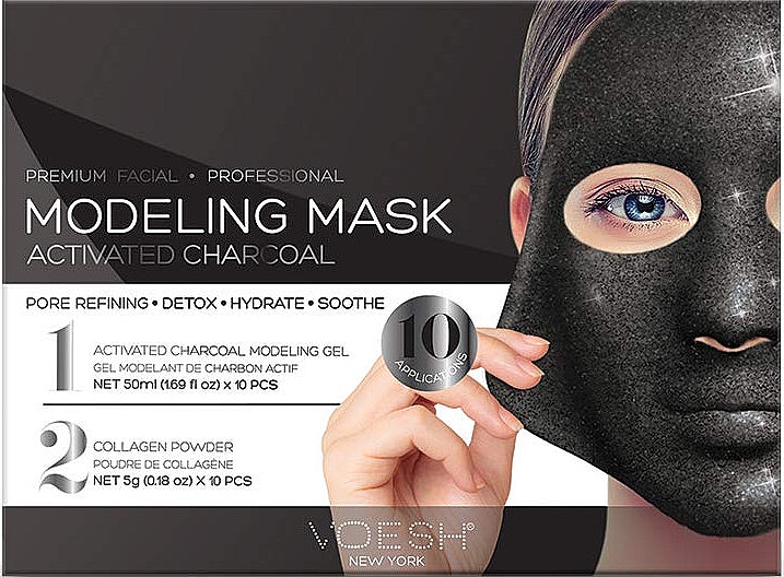 Гелева маска для обличчя "Activated Charcoal" - Voesh Facial Modeling Mask Activated Charcoal — фото N1