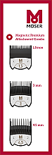 Парфумерія, косметика Комплект насадок для машинки Magnetic Premium, (1,5, 3, 4,5 мм), 1801-7010 - Moser