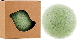 Спонж для умывания конжаковый мини, зеленый чай - Cosmo Shop Konjac Sponge Mini Craft Box — фото N2
