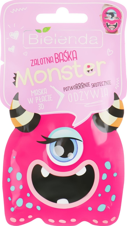 Тканинна маска "Кокетлива Барбара", живильна - Bielenda Monster 3D Fase Nourishing Mask — фото N1