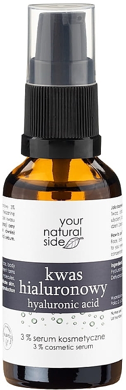 Сироватка для обличчя, тіла та волосся з гіалуроновою кислотою - Your Natural Side Hyaluronic Acid 3% Cosmetic Serum — фото N1