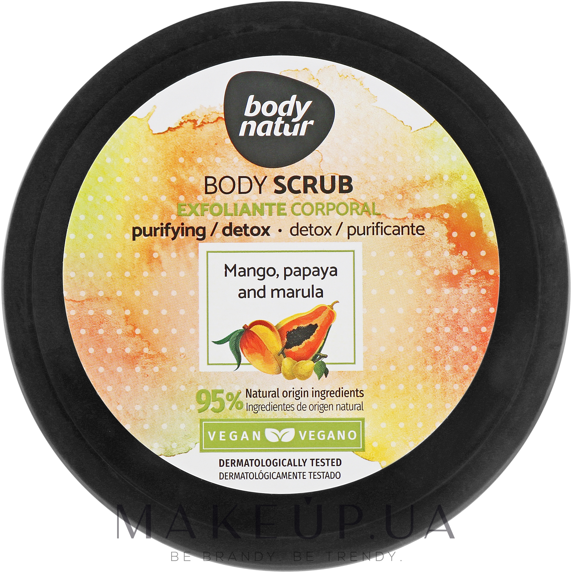 Скраб для тіла з манго, папаєю та марулою - Body Natur Mango, Papaya and Marula Body Scrub — фото 200ml