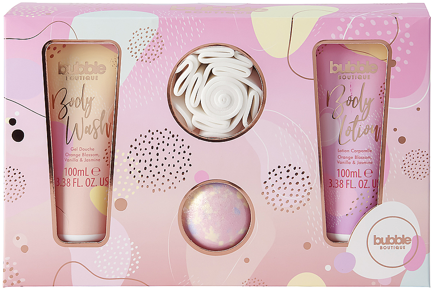 Набор - Style & Grace Bubble Boutique Gift of The Glow Set (b/wash/100ml + b/lot/100ml + b/fizzer/80g + sh/flower) — фото N1