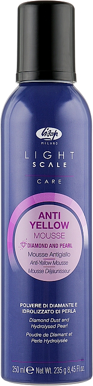 Пена против желтизны волос с фиолетовыми пигментами - Lisap Light Scale Anti Yellow Mousse — фото N1