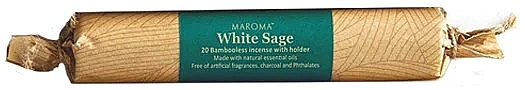 Благовония натуральные "Белый шалфей" - Maroma Bambooless Incense White Sage — фото N1