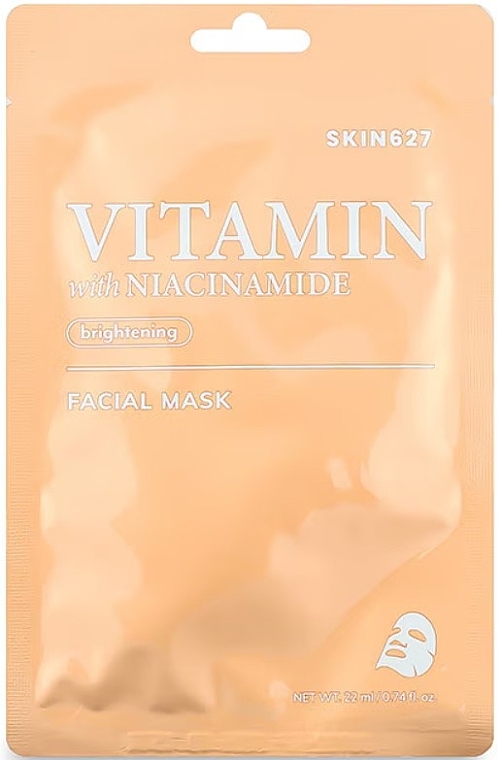 Осветляющая маска для лица с витаминами и ниацинамидом - Skin627 Vitamin with Niacinamide Brightening Facial Mask — фото N1