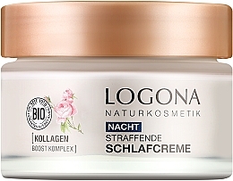 Нічний крем для нормальної та сухої шкіри - Logona Bio Moisture Lift Rose Firming Night Cream — фото N1