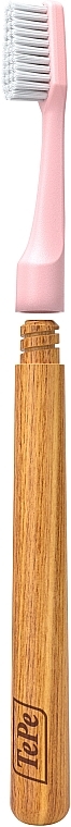 Зубна екощітка з дерев'яною ручкою та трьома насадками, рожева - TePe Choice Soft Toothbrush — фото N2