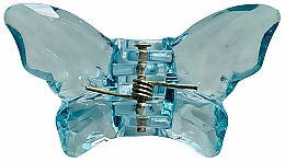 Заколка-краб для волос "Бабочка", голубая - Nyu.Nyu Hair Clip Crystal Blue — фото N1