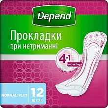 Прокладки жіночі урологічні "Normal Plus Pad", 12 шт. - Depend — фото N1