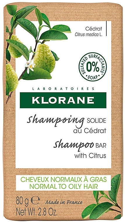 Твердий шампунь для волосся - Klorane olid Shampoo with Citron — фото N1