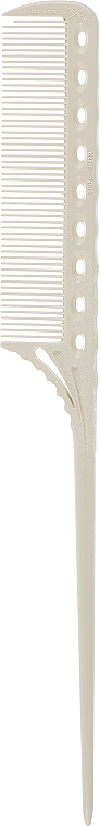 Гребінець із м'яким хвостиком, 218 мм, білий - Y.S.Park Professional 107 Tail Comb — фото N1