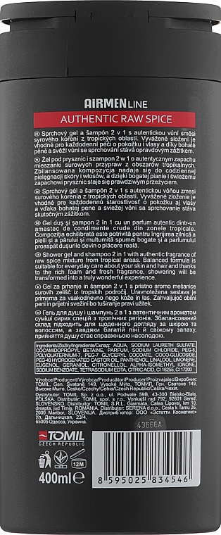 Гель для душу й шампунь 2в1 "Свіжа пряність" - Authentic Toya Aroma Airmen Raw Spice Shower & Hair — фото N2