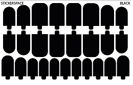 Духи, Парфюмерия, косметика Дизайнерские наклейки для ногтей "Black mani" - StickersSpace 