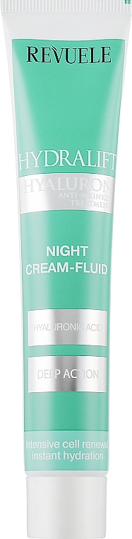 УЦЕНКА Ночной крем-флюид для лица - Revuele Hydralift Hyaluron Night Cream Fluid * — фото N1