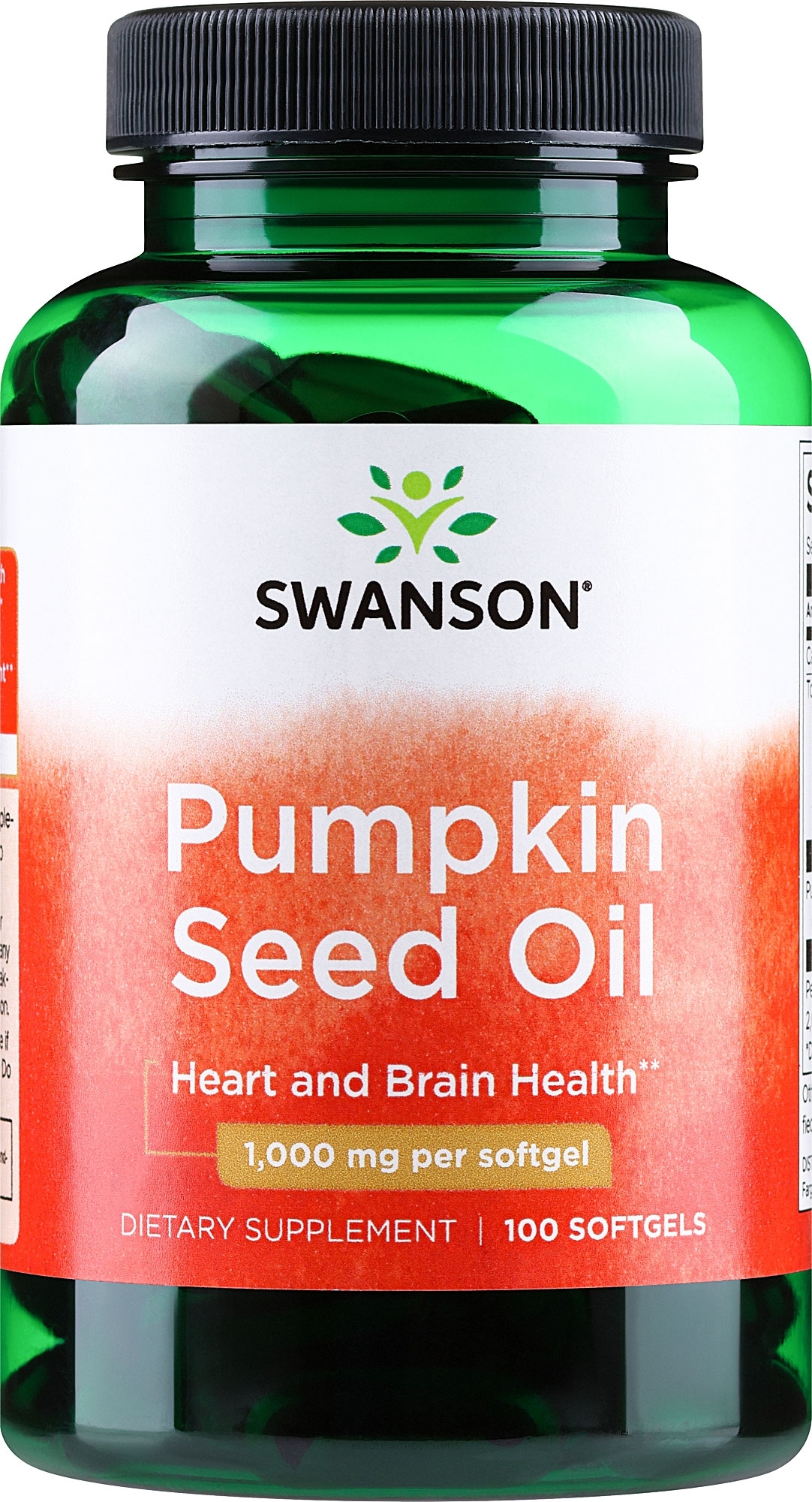 Харчова добавка гарбузова, 100 шт. - Swanson Pumpkin Seed Oil 1000 mg — фото 100шт