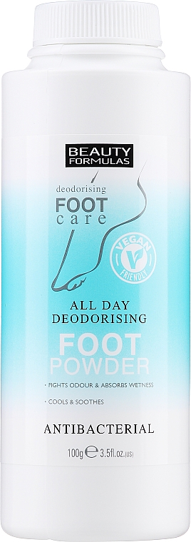 Пудра для ног антибактериальная - Beauty Formulas All Day Deodorising Foot Powder Antibacterial