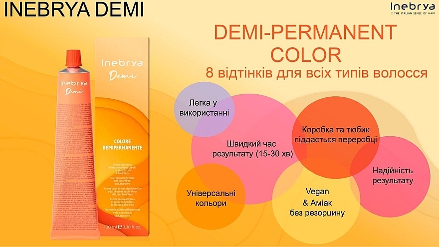 Деміперманентна фарба для волосся - Inebrya Demipermanent Color — фото N2