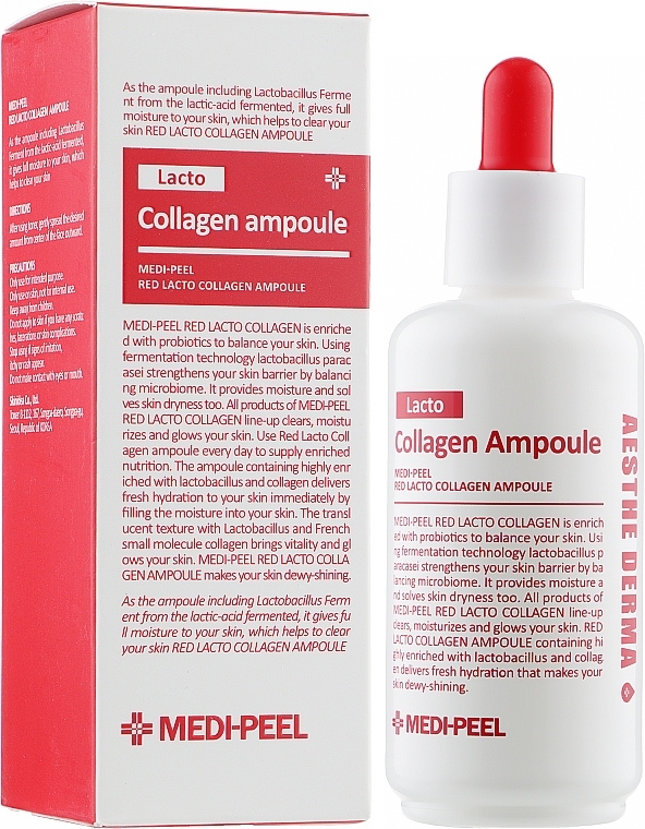 УЦЕНКА Ампульная сыворотка с коллагеном и бифидобактериями - MEDIPEEL Red Lacto Collagen Ampoule * — фото N2