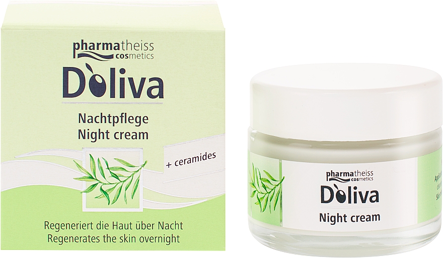 Крем для лица "Ночной уход с керамидами" - D'oliva Pharmatheiss (Olivenöl) Cosmetics — фото N4