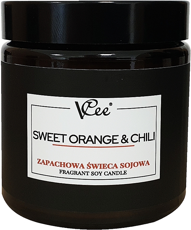 Соєва свічка з ароматом солодкого апельсина та нотками пряного чилі - Vcee Sweet Orange & Chili Fragrant Soy Candle — фото N1