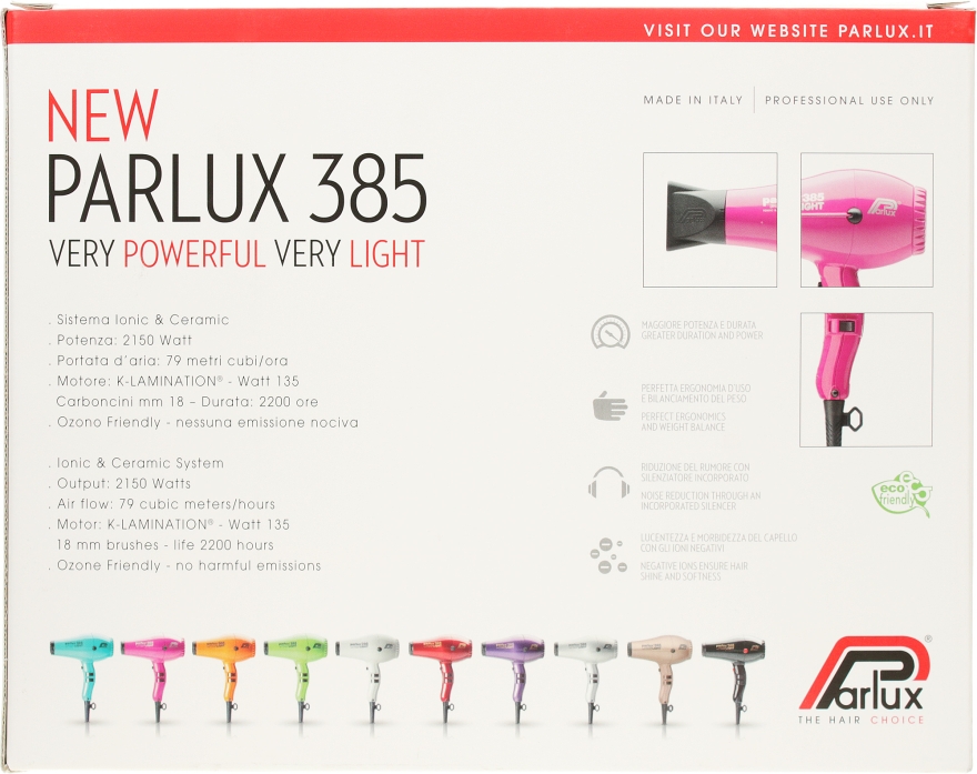 Фен для волос - Parlux 385 Power Light Ionic & Ceramic Silver — фото N3