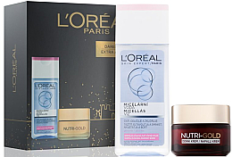 Духи, Парфюмерия, косметика Набор - L'Oreal Paris Nutri Gold (cr/50ml + micellar/200ml + f/scrub/4ml)