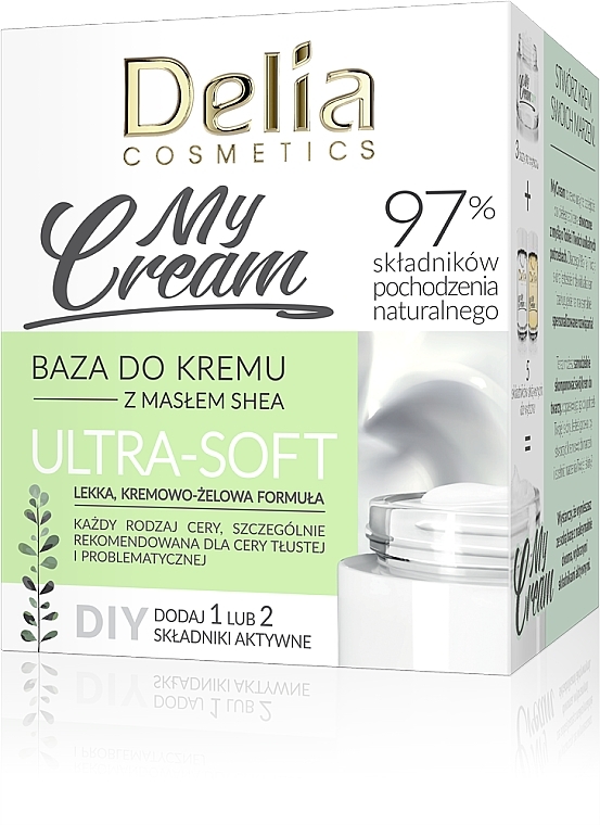 Основа для створення крему для жирної та проблемної шкіри обличчя - Delia Cosmetics My Cream Ultra-Soft — фото N2