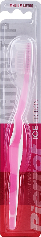 Зубна щітка, середньої жорсткості, рожева - Pierrot Action Tip Medium — фото N1