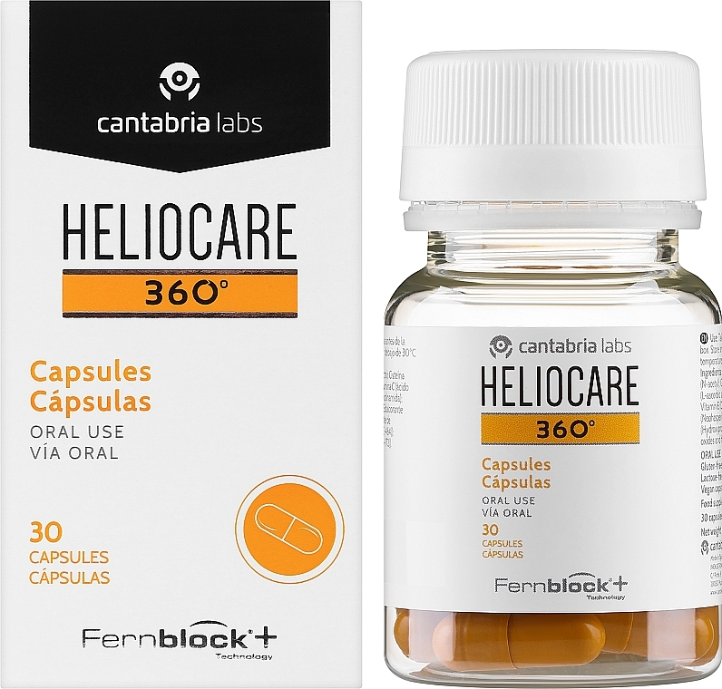 Капсулы для защиты кожи от фотостарения - Cantabria Labs Heliocare 360 Capsules — фото N2