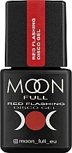 Парфумерія, косметика Світловідбивний гель-лак для нігтів - Moon Full Disco Gel Red Flashing