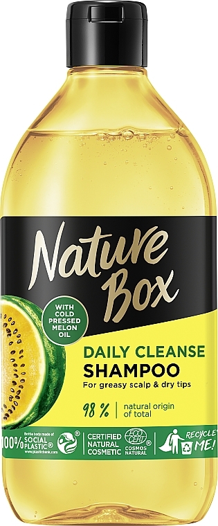 Шампунь для волос, склонных к жирности - Nature Box Melon Oil Daily Cleanse Shampoo — фото N1