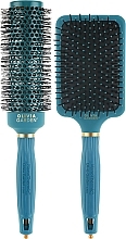 Парфумерія, косметика Набір щіток для волосся, 2 шт. - Olivia Garden NanoThermic Peacock Limited Edition