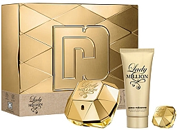 Духи, Парфюмерия, косметика Paco Rabanne Lady Million - Набор (edp/80ml + edp/5ml + b/lot/100ml)