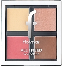 Парфумерія, косметика Палетка для макіяжу обличчя - Flormar All I Need Face Palette