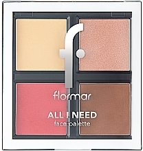 Духи, Парфюмерия, косметика Палетка для макияжа лица - Flormar All I Need Face Palette