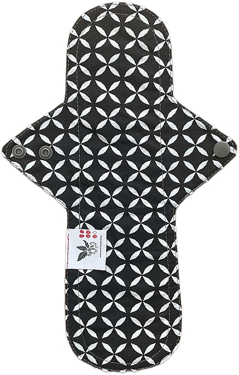 Многоразовая прокладка для менструации Макси 5 капель, четырехлистник на черном - Ecotim For Girls