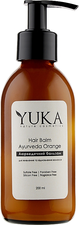 Аюрведичний бальзам для волосся "Кокос і апельсин" - Yuka Hair Balm — фото N1